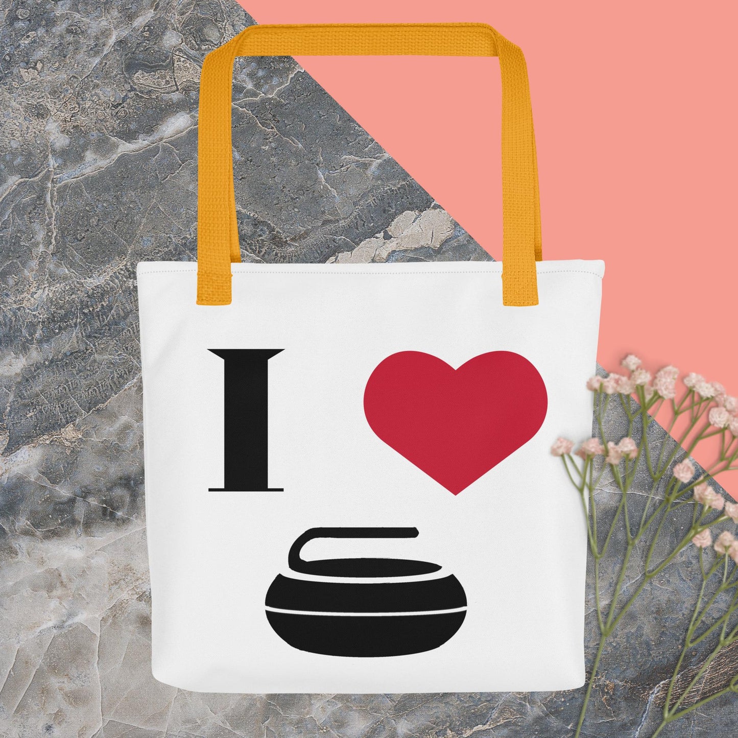 Curling Tote Bag – 'I Heart Curling' Design – Durable and Stylish Tote for Curling Enthusiasts