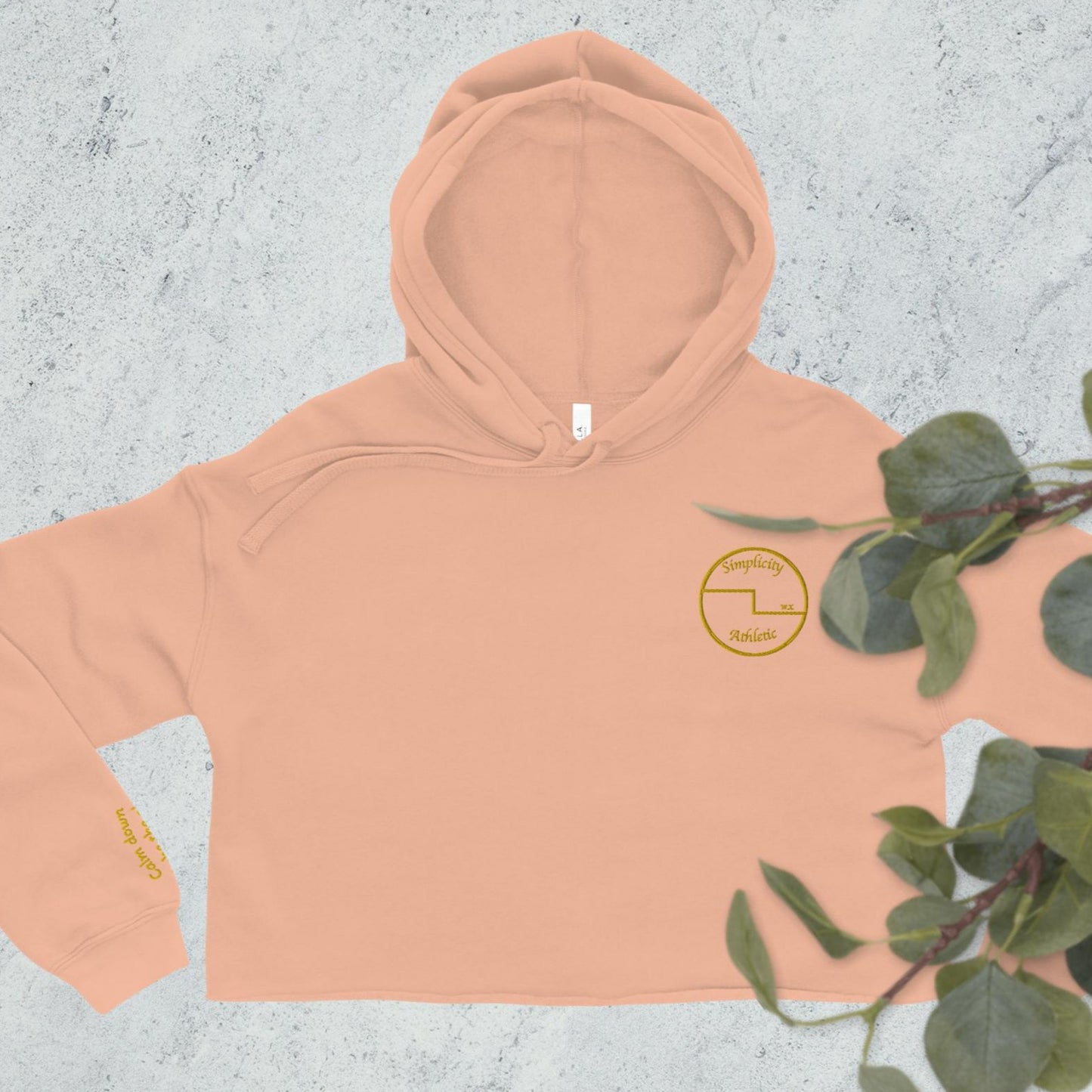 Pink Hoodie Front with sleeve embroidery