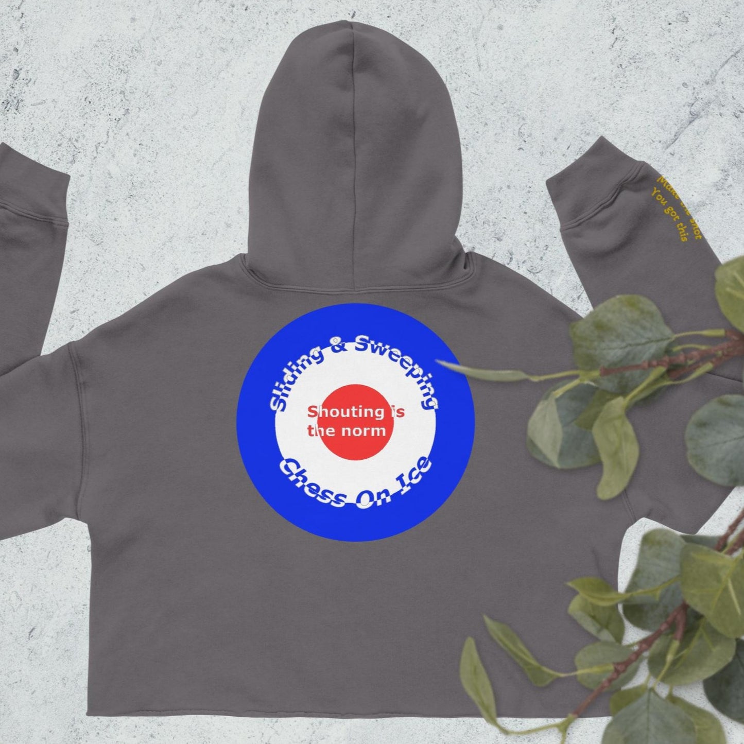 Grey Hoodie Curling House Pattern