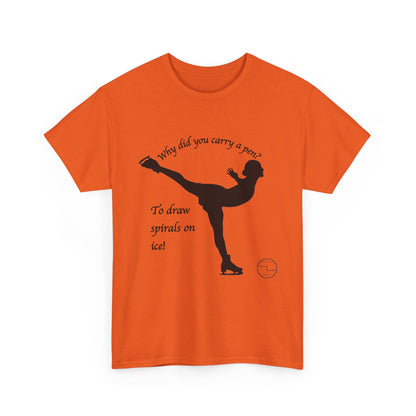 Figure Skating Joke, Spiral Sketch | Unisex 100% Heavy Cotton Tee