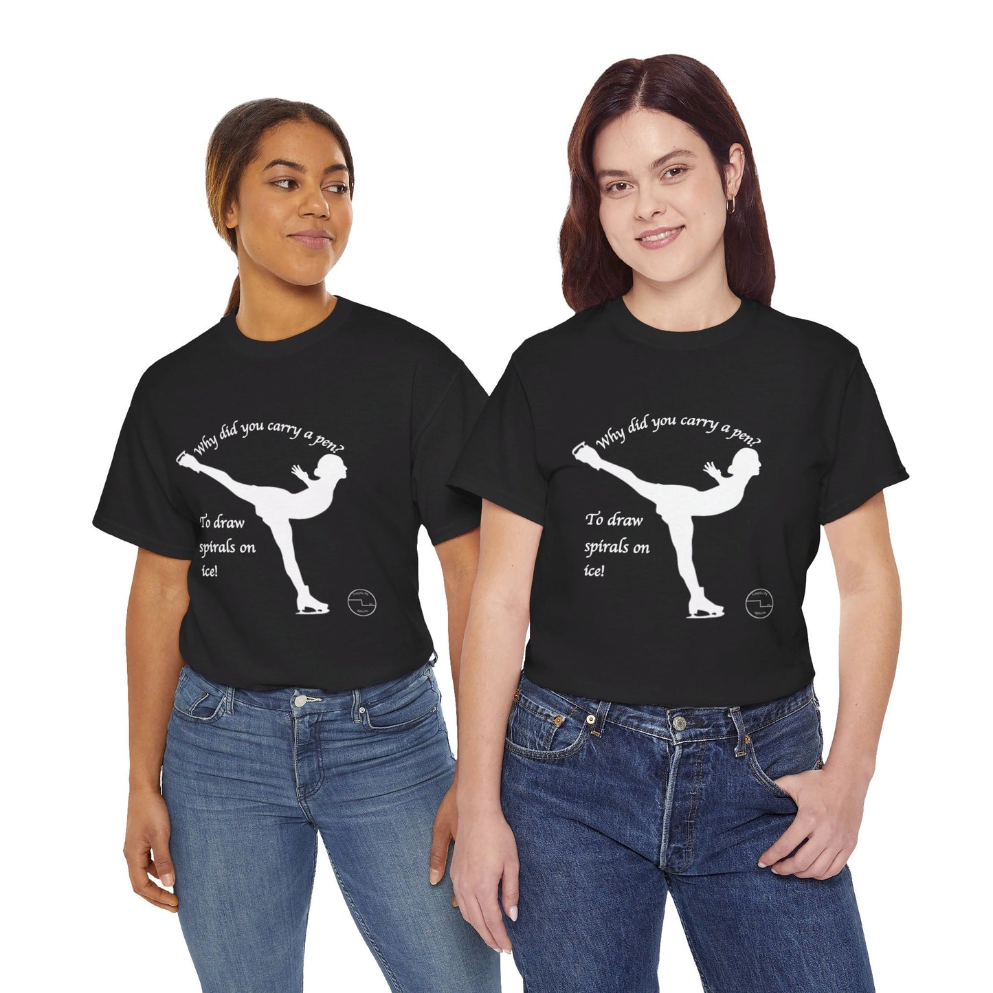 Figure Skating Joke, Spiral Sketch | Unisex 100% Heavy Cotton Tee