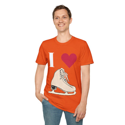 Unisex Softstyle T-Shirt – 100% Cotton ‘I Love Skating’ Graphic Tee | Comfortable & Lightweight