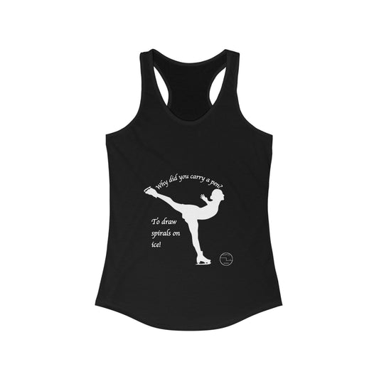 Women's Figure Skating Spiral Sketch Funny Racerback Tank Top | Extra Light