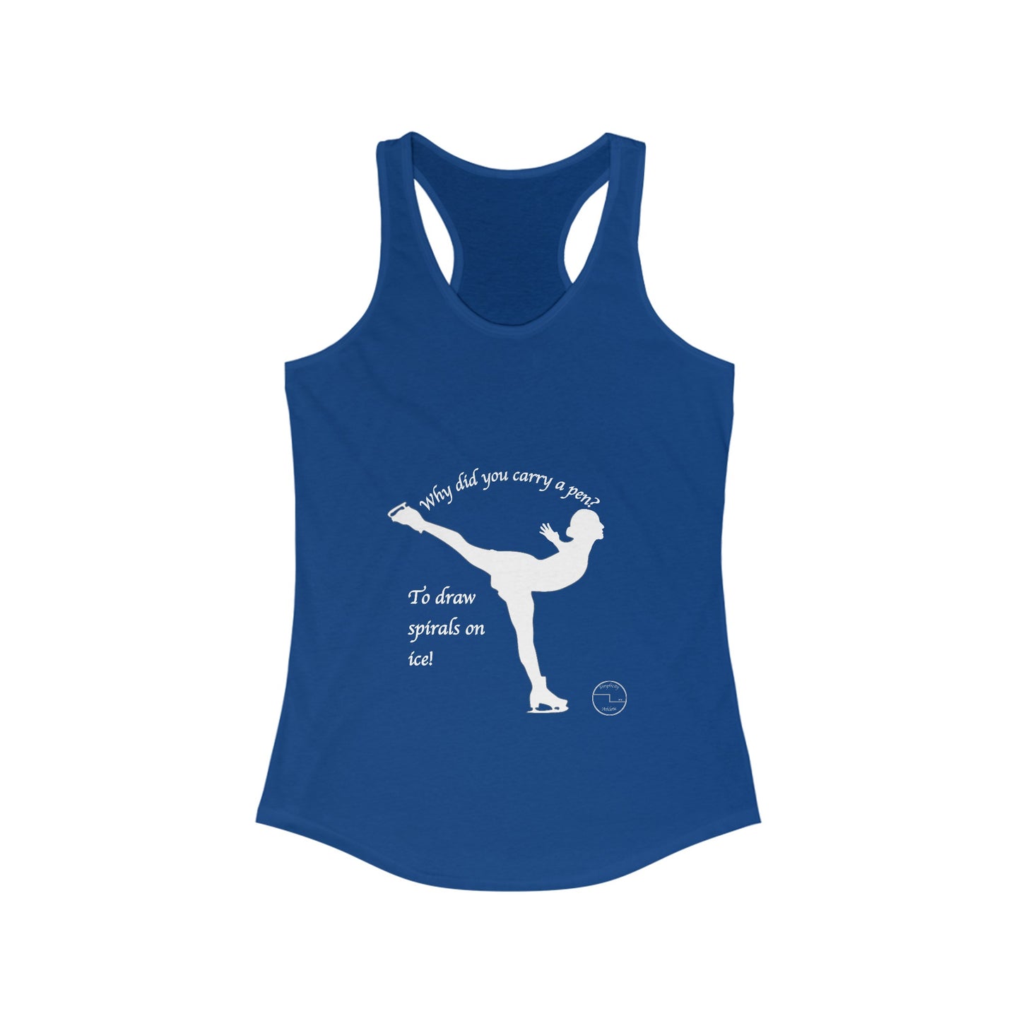 Women's Figure Skating Spiral Sketch Funny Racerback Tank Top | Extra Light