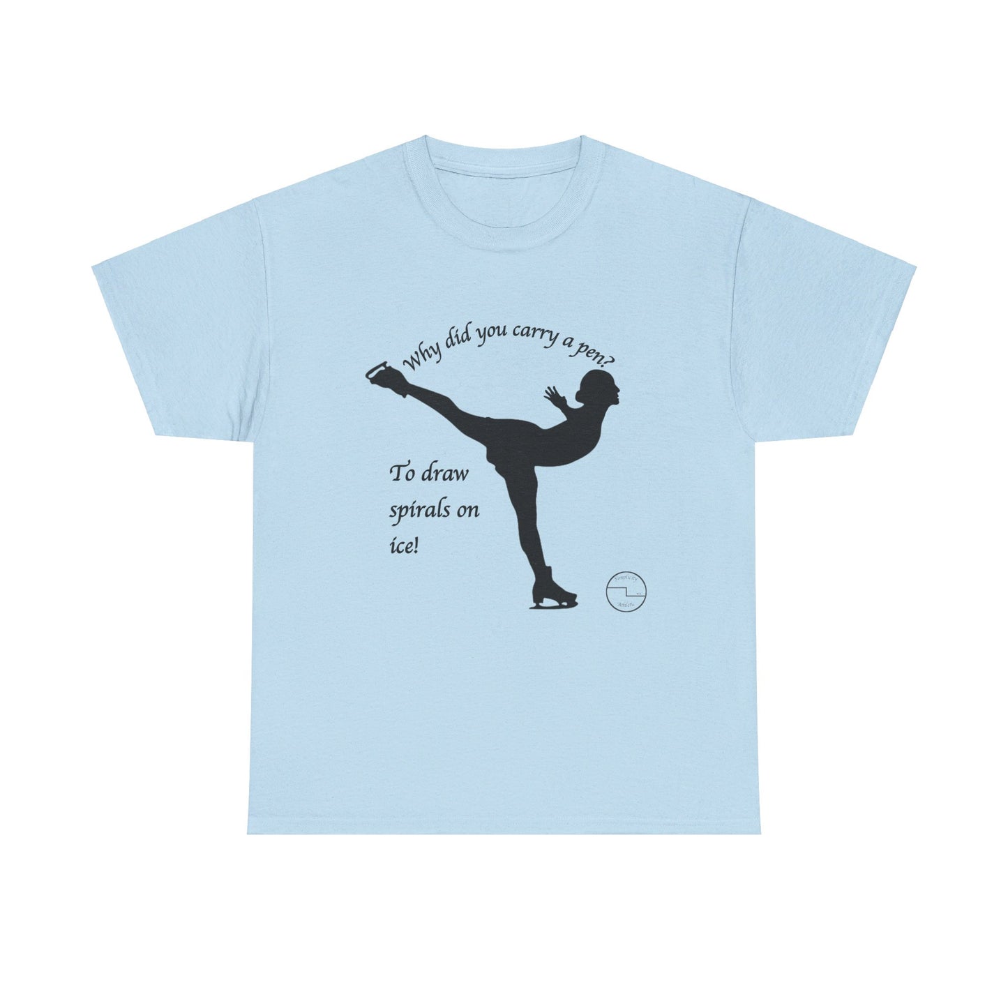 Figure Skating Joke, Spiral Sketch | Unisex 100% Heavy Cotton Tee