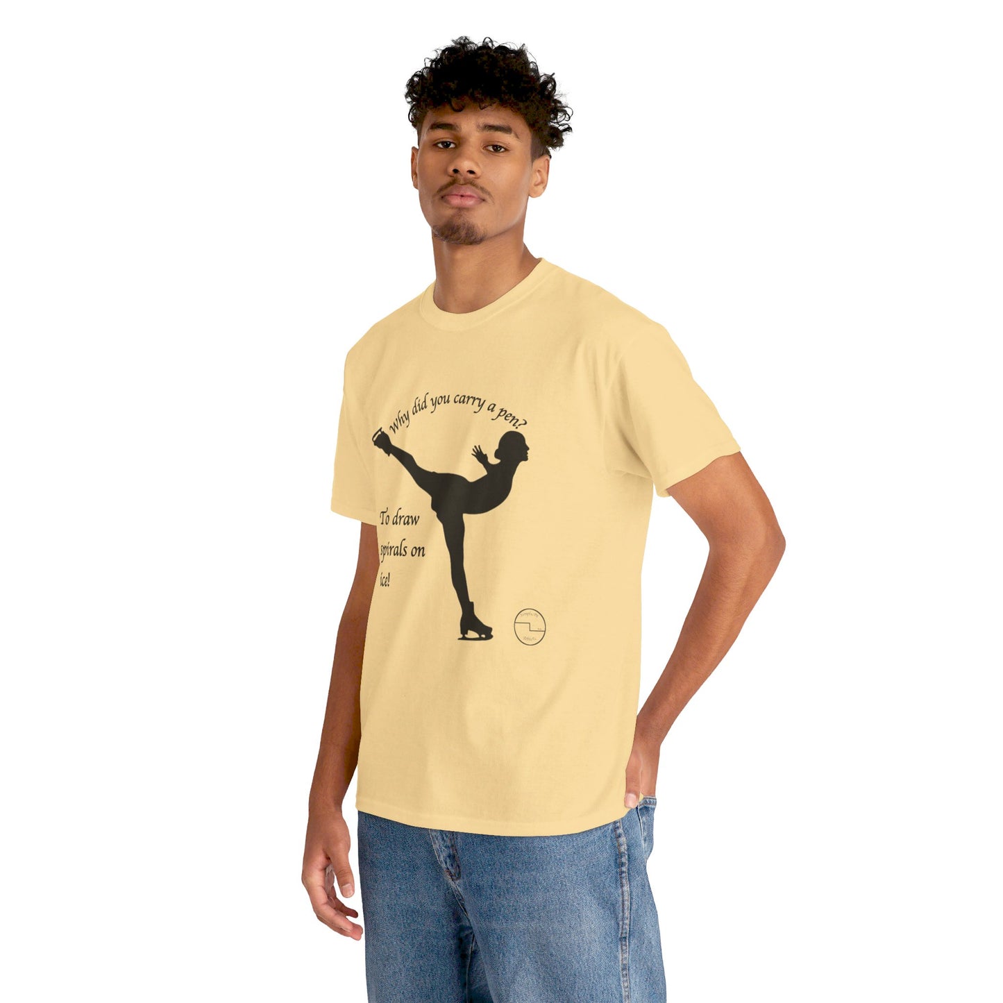 Figure Skating Joke, Spiral Sketch | Unisex 100% Heavy Cotton Tee
