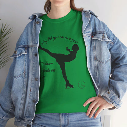 Figure Skating Joke, Spiral Sketch | Unisex 100% Heavy Cotton Tee