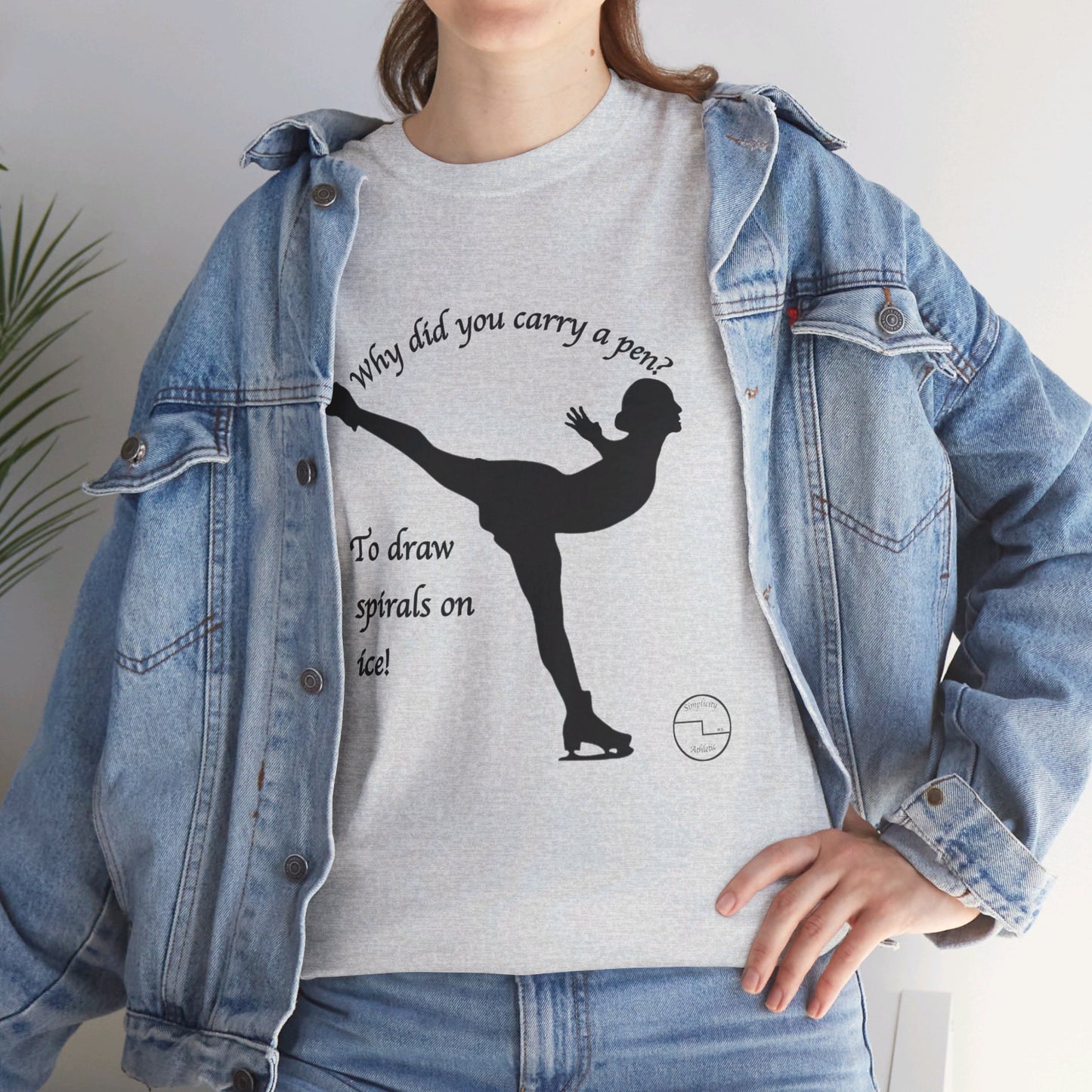 Figure Skating Joke, Spiral Sketch | Unisex 100% Heavy Cotton Tee