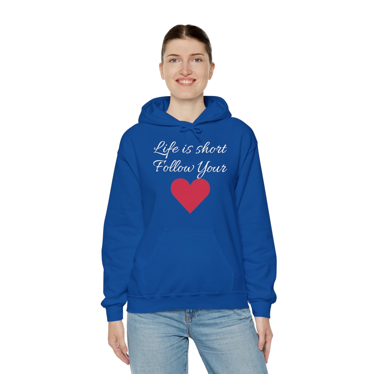 Life is short, follow your heart; You are enough; Double Sides Printed Motivational Unisex Hoodie