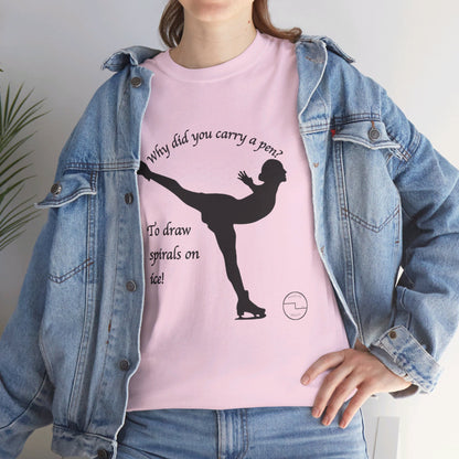 Figure Skating Joke, Spiral Sketch | Unisex 100% Heavy Cotton Tee