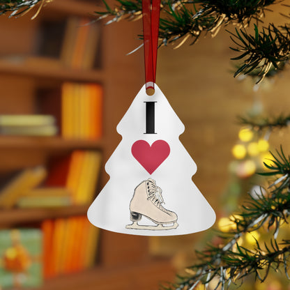 Figure Skating Christmas Metal Christmas Ornaments | I love figure skating and Spiral Joke on