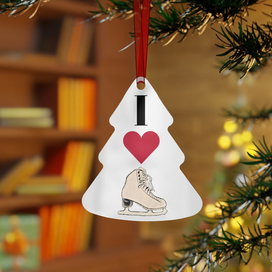 Figure Skating Christmas Metal Christmas Ornaments | I love figure skating and Spiral Joke on
