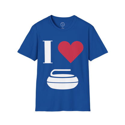 Unisex Softstyle T-Shirt – 100% Cotton ‘I Love Curling’ Graphic Tee | Soft, Lightweight & Comfortable