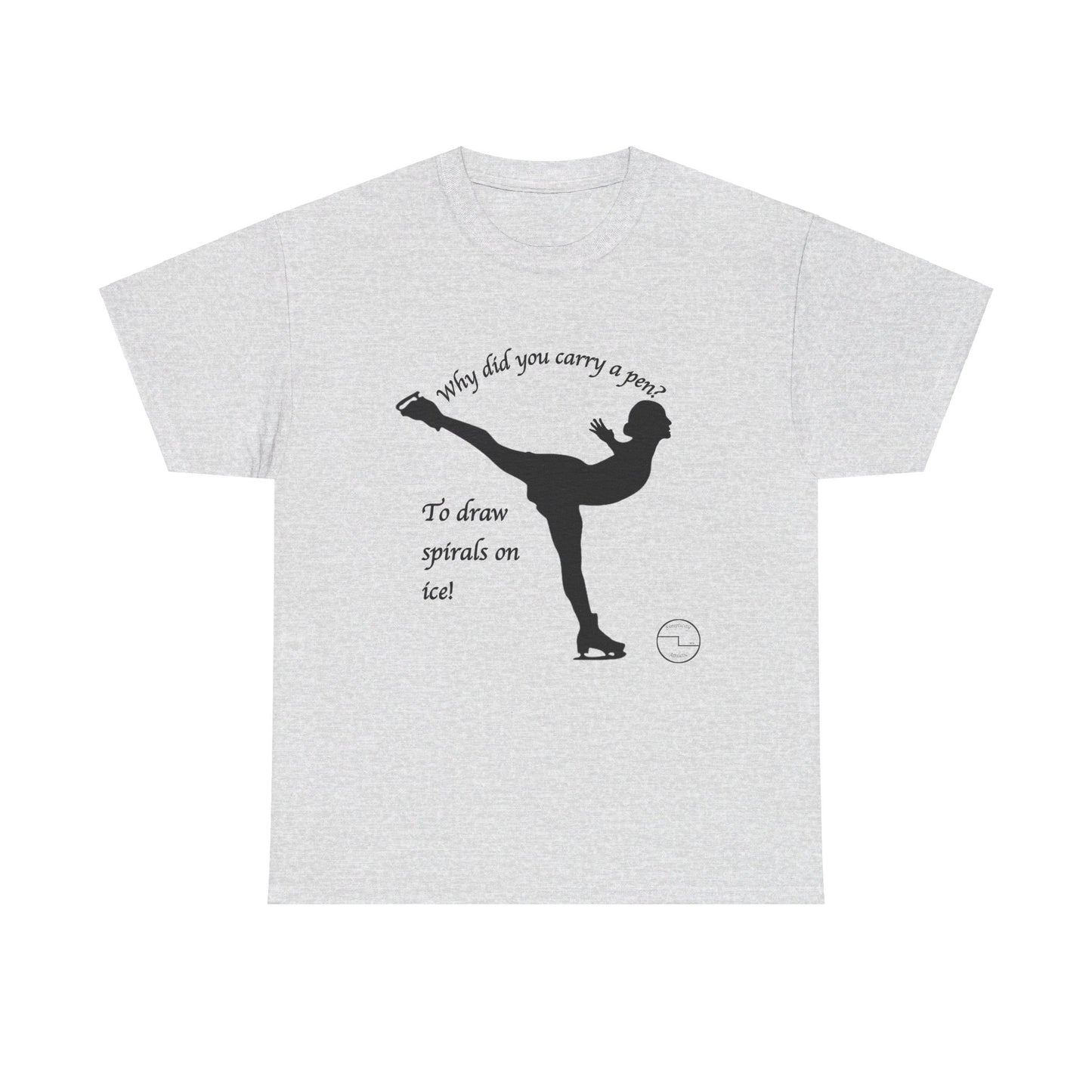 Figure Skating Joke, Spiral Sketch | Unisex 100% Heavy Cotton Tee