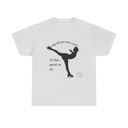 Figure Skating Joke, Spiral Sketch | Unisex 100% Heavy Cotton Tee
