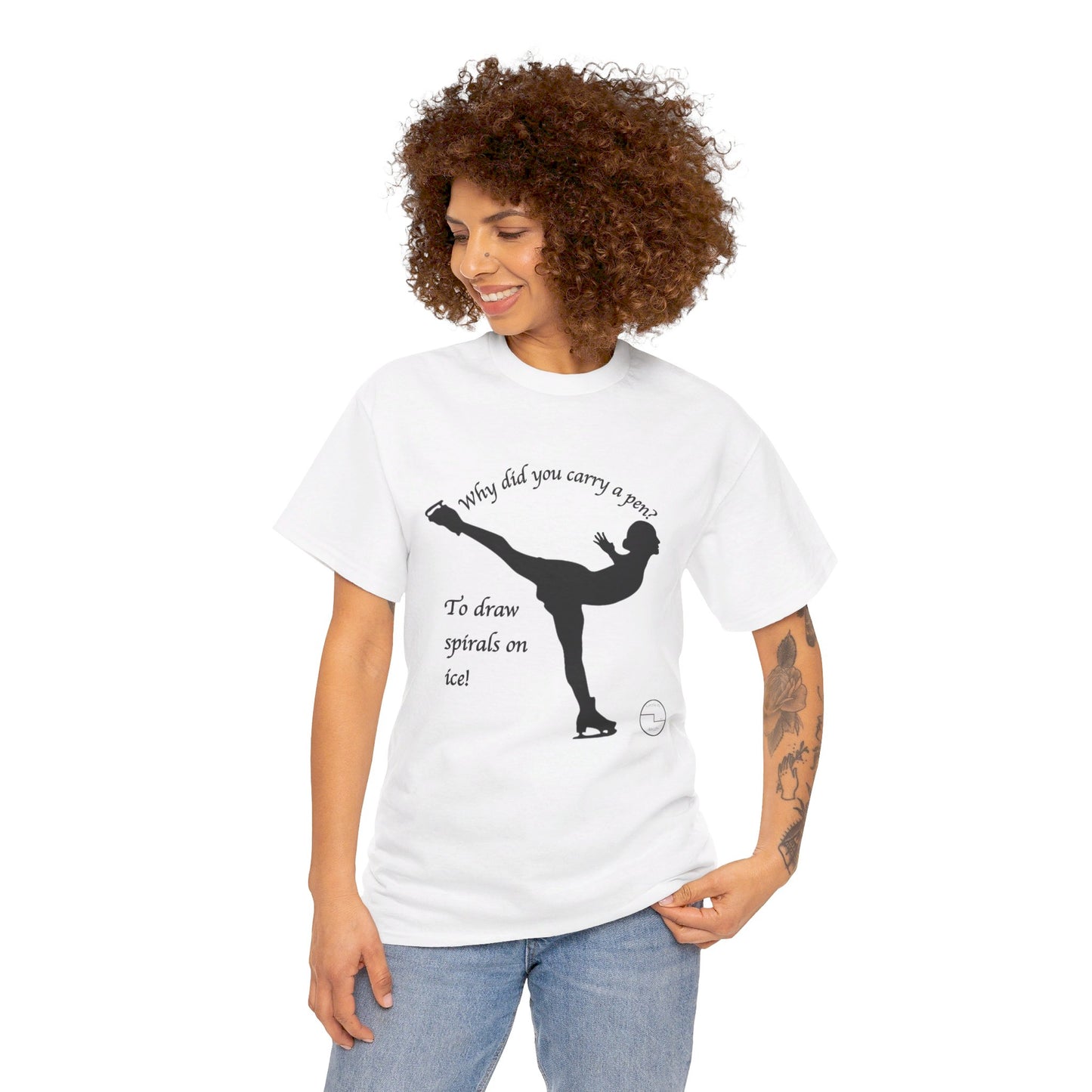 Figure Skating Joke, Spiral Sketch | Unisex 100% Heavy Cotton Tee