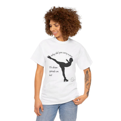 Figure Skating Joke, Spiral Sketch | Unisex 100% Heavy Cotton Tee