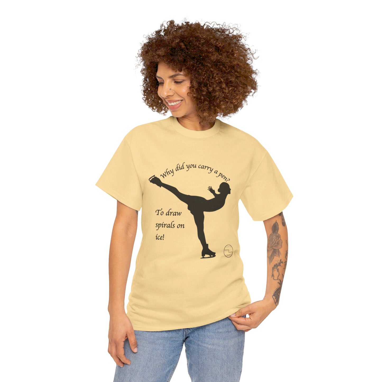 Figure Skating Joke, Spiral Sketch | Unisex 100% Heavy Cotton Tee