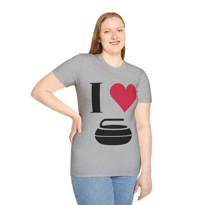 Unisex Softstyle T-Shirt – 100% Cotton ‘I Love Curling’ Graphic Tee | Soft, Lightweight & Comfortable