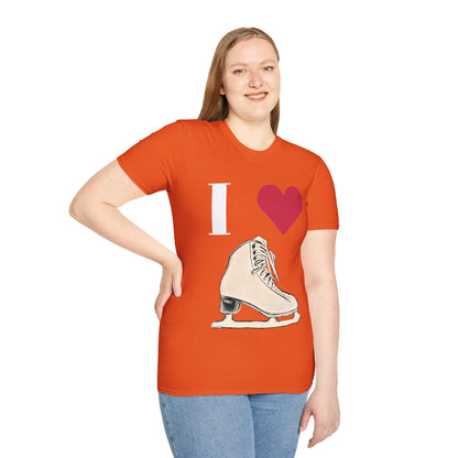 Unisex Softstyle T-Shirt – 100% Cotton ‘I Love Skating’ Graphic Tee | Comfortable & Lightweight