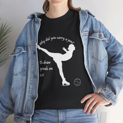 Figure Skating Joke, Spiral Sketch | Unisex 100% Heavy Cotton Tee