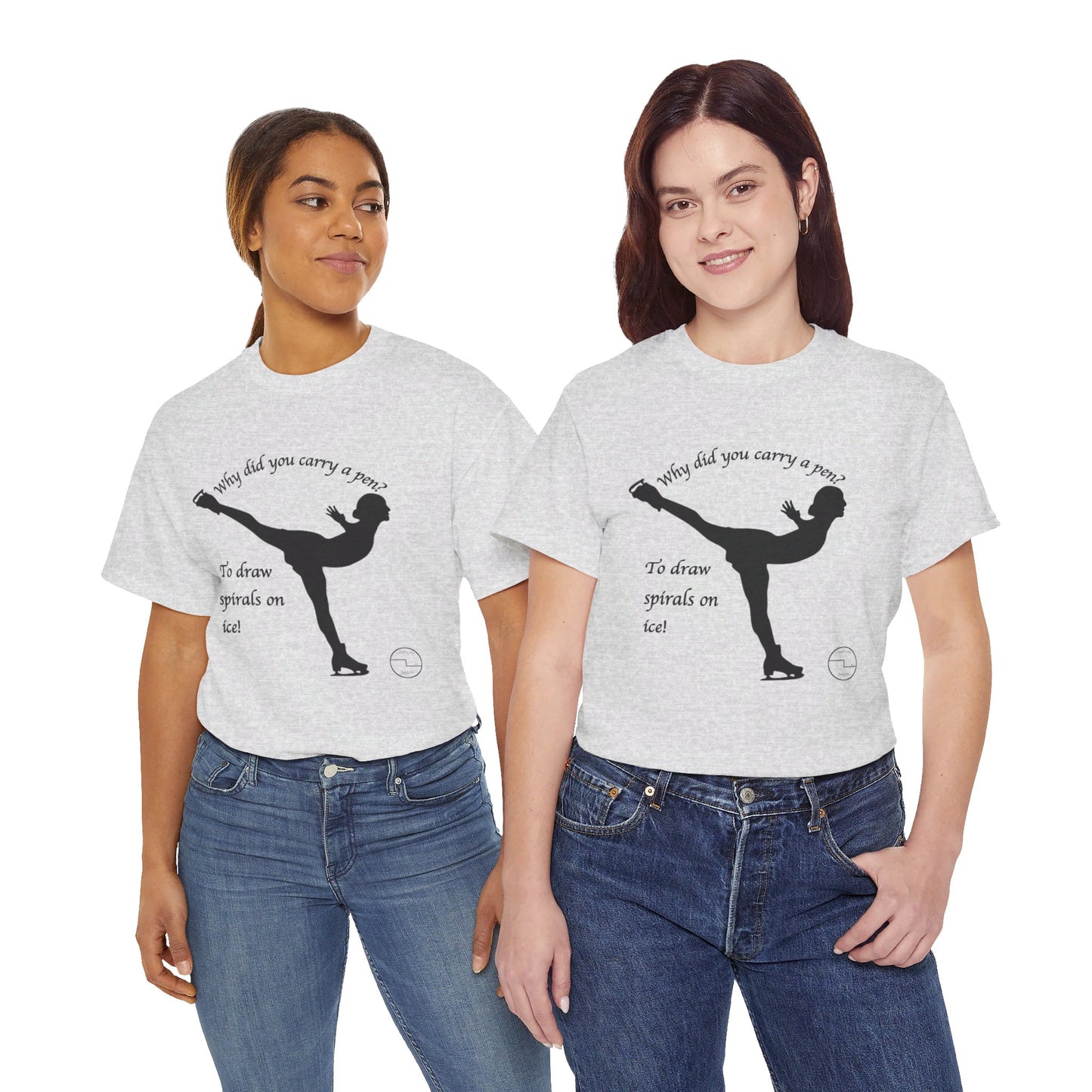 Figure Skating Joke, Spiral Sketch | Unisex 100% Heavy Cotton Tee