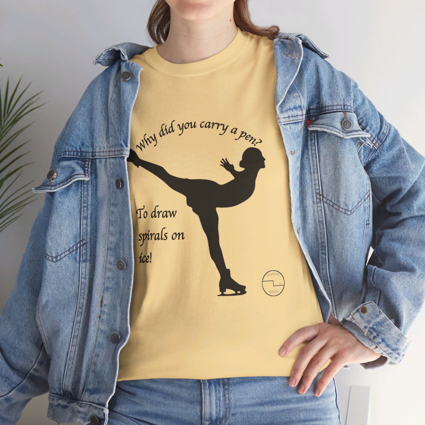 Figure Skating Joke, Spiral Sketch | Unisex 100% Heavy Cotton Tee