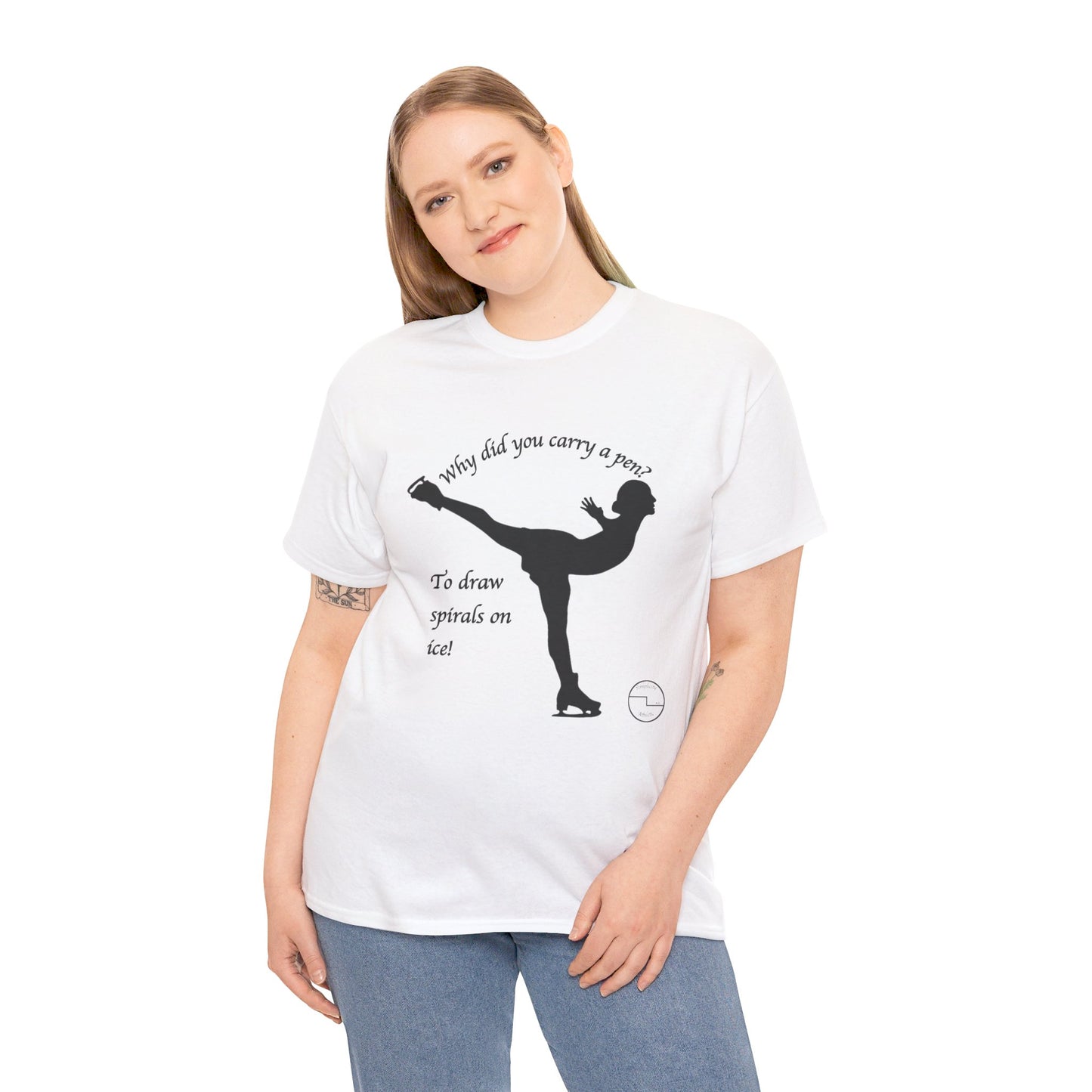 Figure Skating Joke, Spiral Sketch | Unisex 100% Heavy Cotton Tee