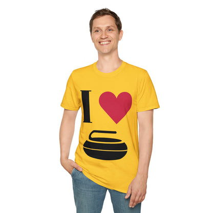 Unisex Softstyle T-Shirt – 100% Cotton ‘I Love Curling’ Graphic Tee | Soft, Lightweight & Comfortable