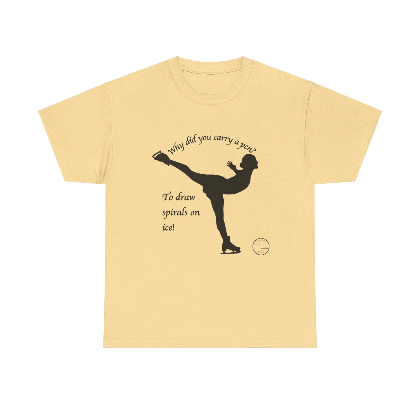 Figure Skating Joke, Spiral Sketch | Unisex 100% Heavy Cotton Tee