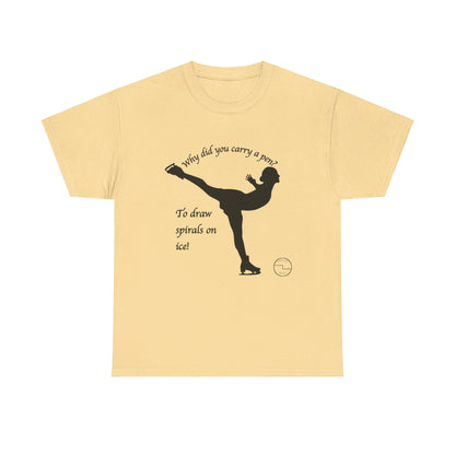 Figure Skating Joke, Spiral Sketch | Unisex 100% Heavy Cotton Tee