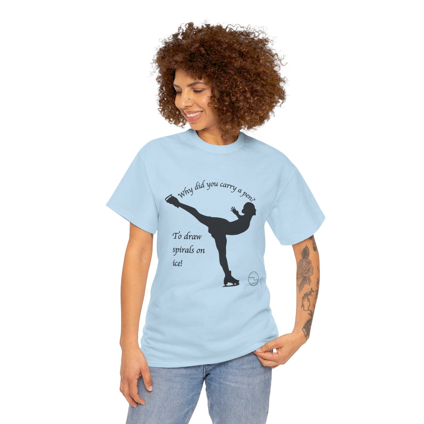 Figure Skating Joke, Spiral Sketch | Unisex 100% Heavy Cotton Tee