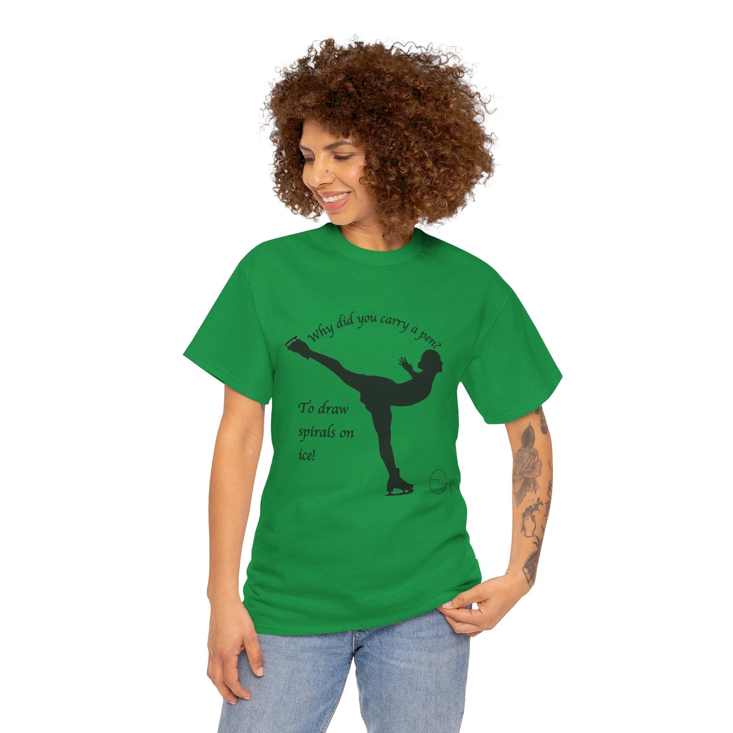 Figure Skating Joke, Spiral Sketch | Unisex 100% Heavy Cotton Tee
