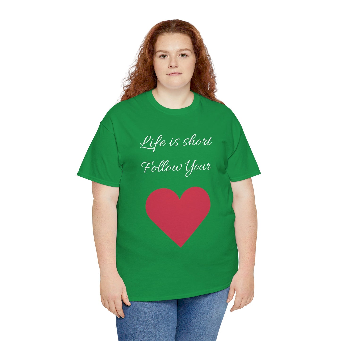 Life is short, follow your heart; You are enough; Double Sides Printed Motivational Tee | Unisex 100% US Heavy Cotton