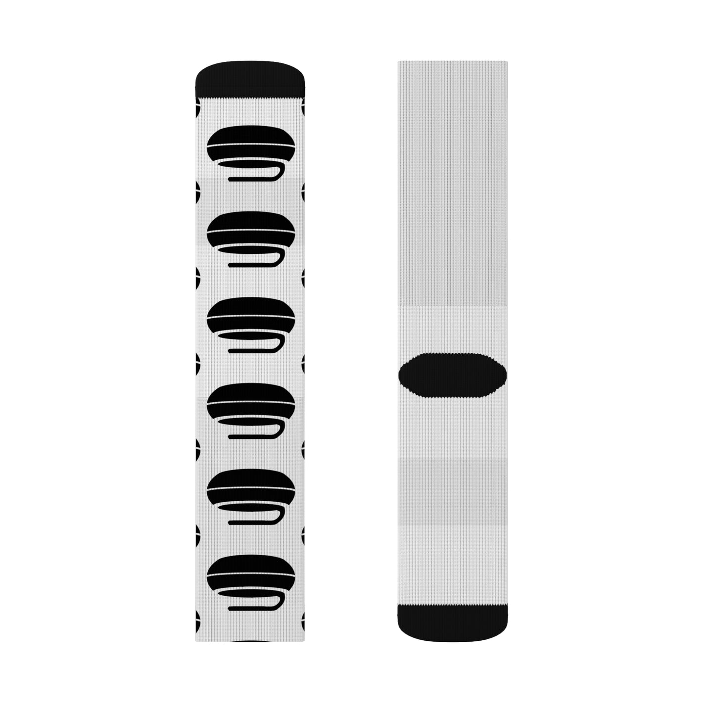 Sublimation Socks with Curling Stones and Houses - Fleece Lined Comfort and Style