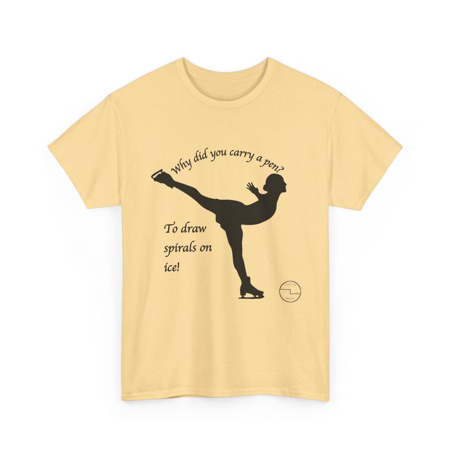 Figure Skating Joke, Spiral Sketch | Unisex 100% Heavy Cotton Tee