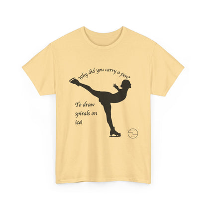 Figure Skating Joke, Spiral Sketch | Unisex 100% Heavy Cotton Tee