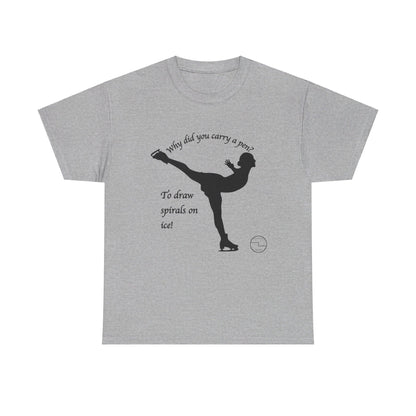 Figure Skating Joke, Spiral Sketch | Unisex 100% Heavy Cotton Tee