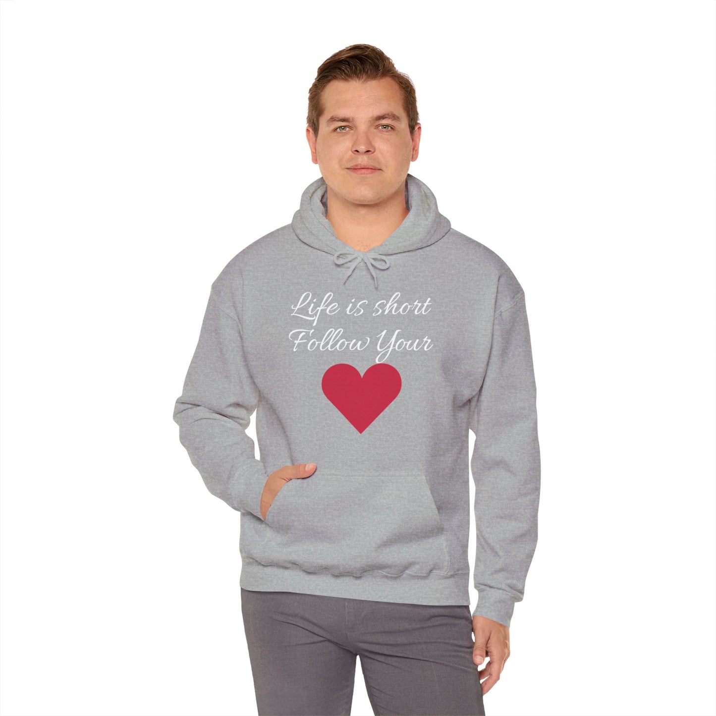 Life is short, follow your heart; You are enough; Double Sides Printed Motivational Unisex Hoodie