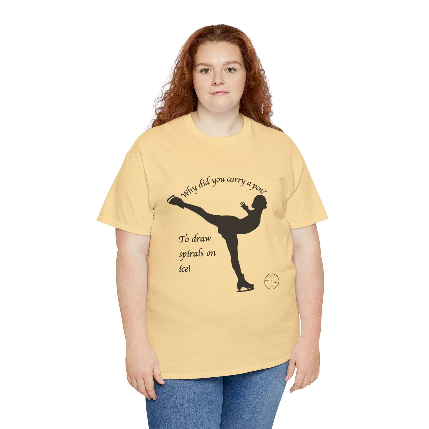 Figure Skating Joke, Spiral Sketch | Unisex 100% Heavy Cotton Tee