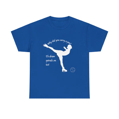 Figure Skating Joke, Spiral Sketch | Unisex 100% Heavy Cotton Tee