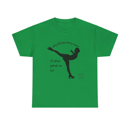 Figure Skating Joke, Spiral Sketch | Unisex 100% Heavy Cotton Tee