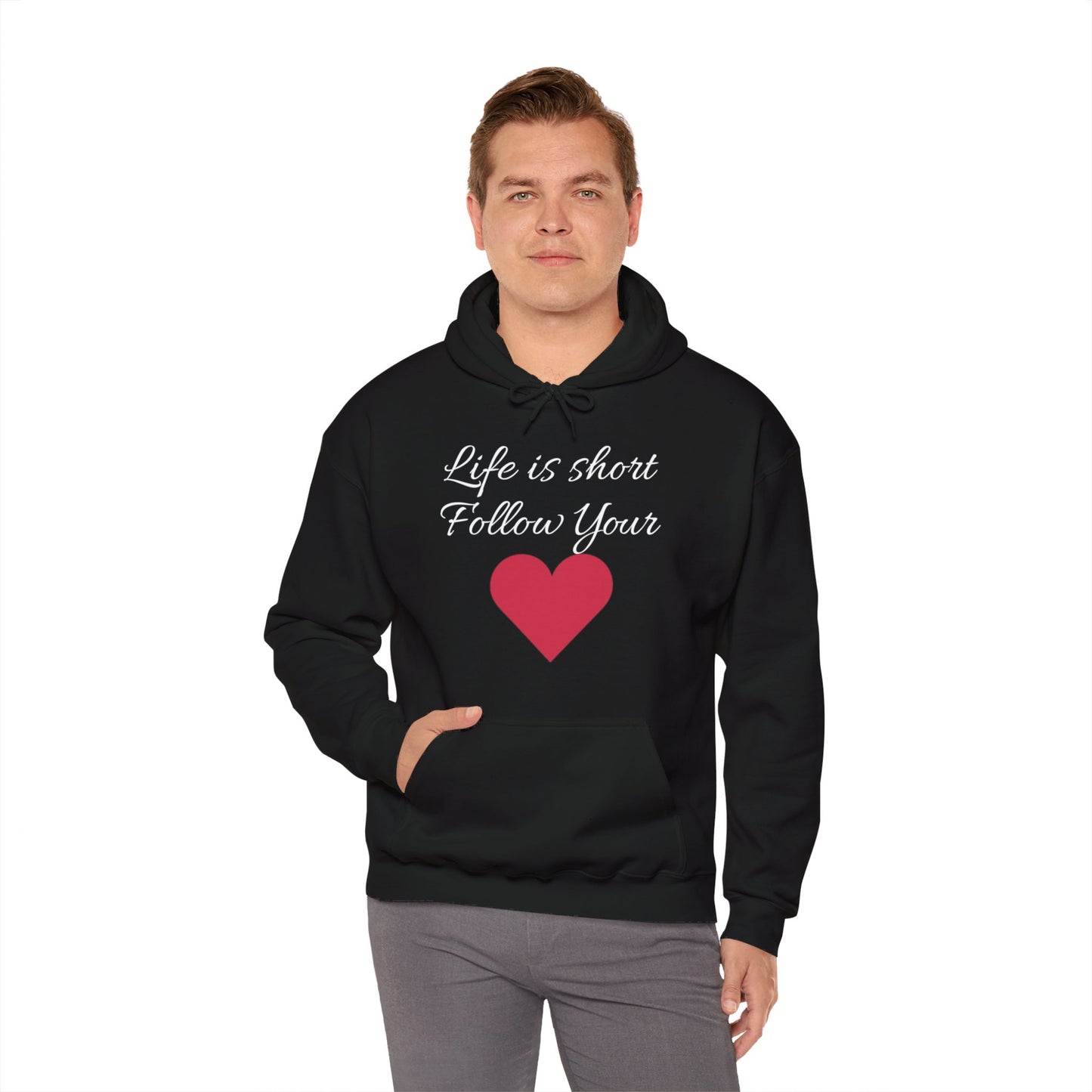 Life is short, follow your heart; You are enough; Double Sides Printed Motivational Unisex Hoodie