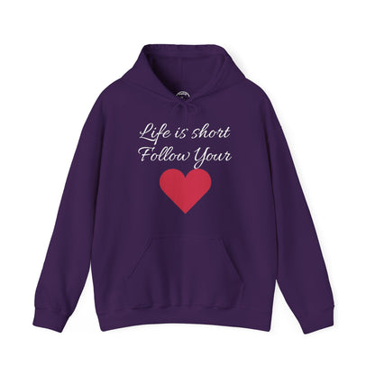 Life is short, follow your heart; You are enough; Double Sides Printed Motivational Unisex Hoodie