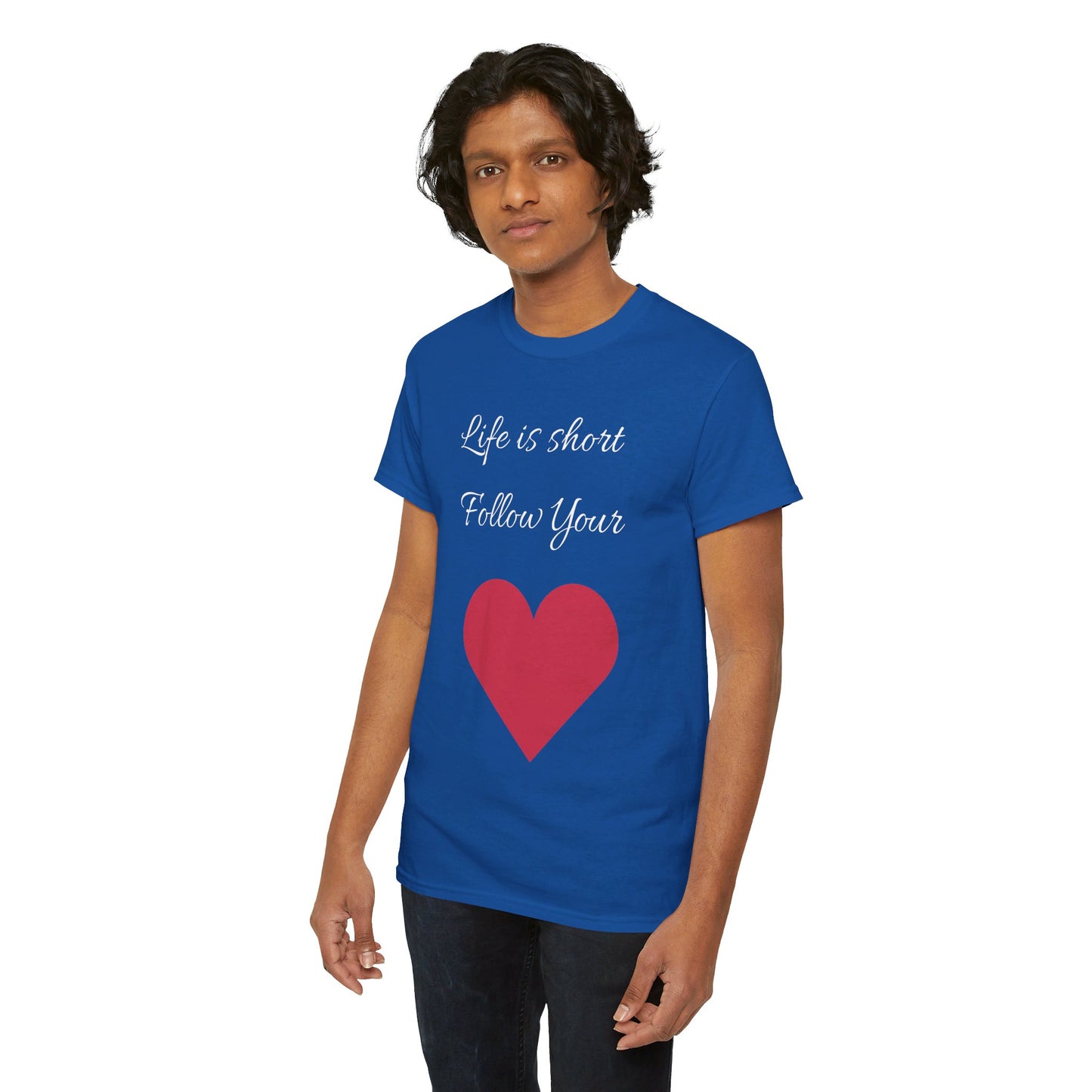 Life is short, follow your heart; You are enough; Double Sides Printed Motivational Tee | Unisex 100% US Heavy Cotton