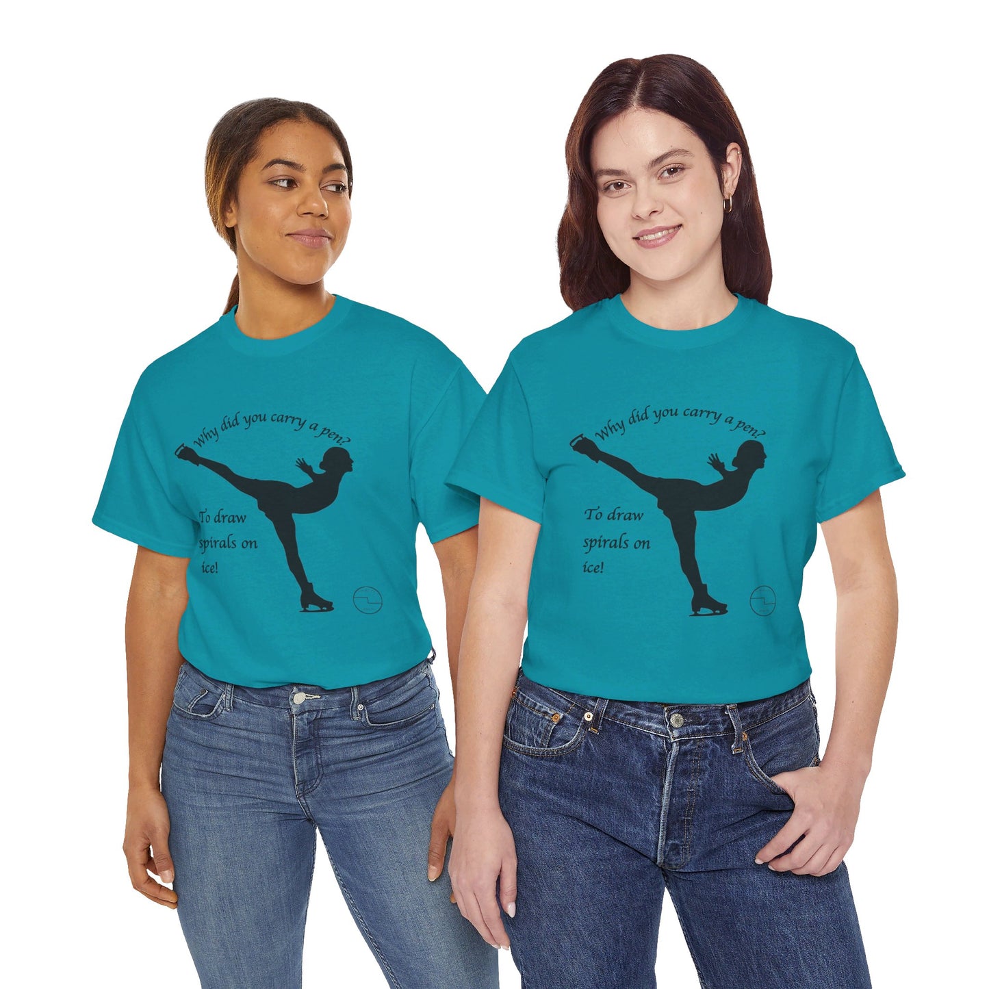 Figure Skating Joke, Spiral Sketch | Unisex 100% Heavy Cotton Tee