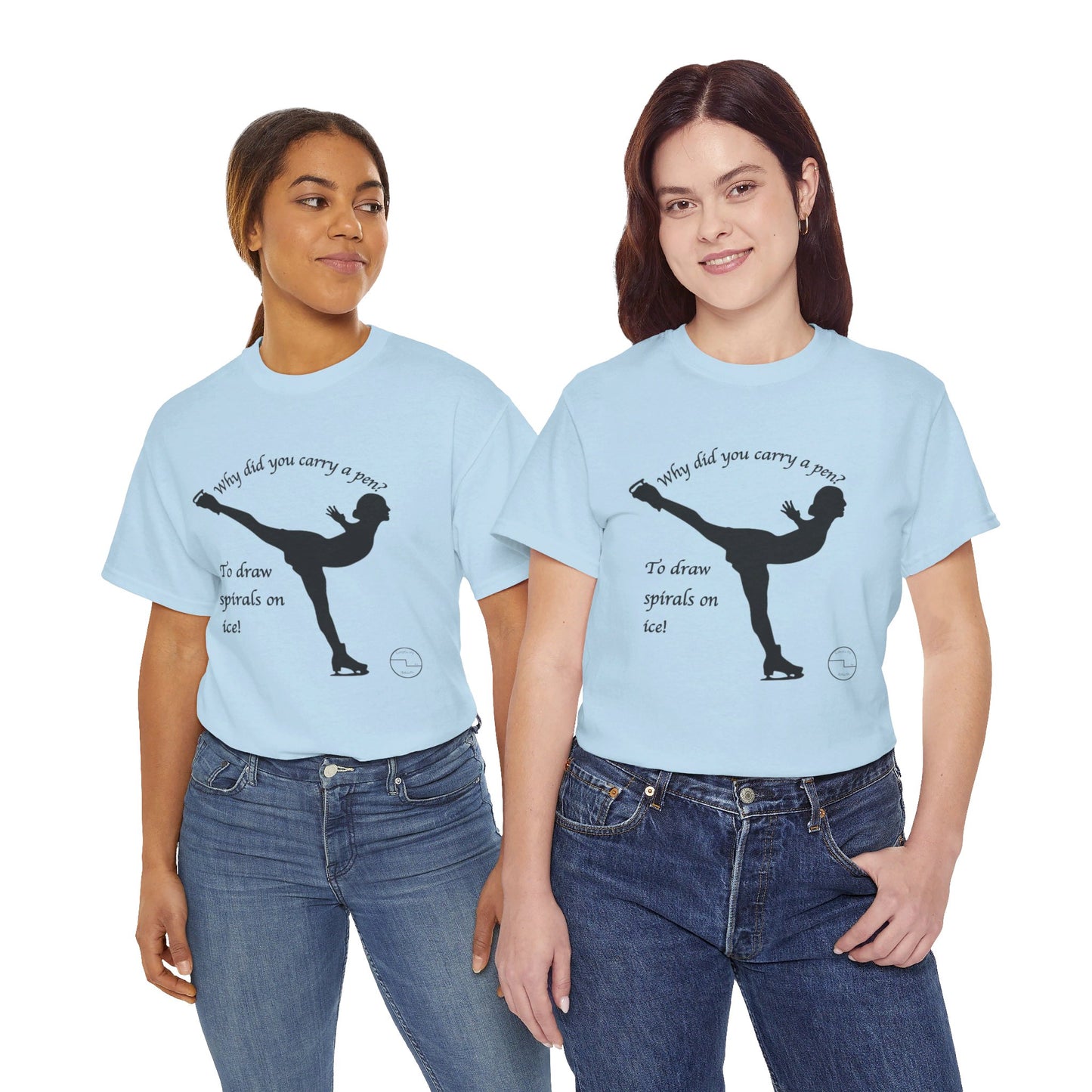 Figure Skating Joke, Spiral Sketch | Unisex 100% Heavy Cotton Tee