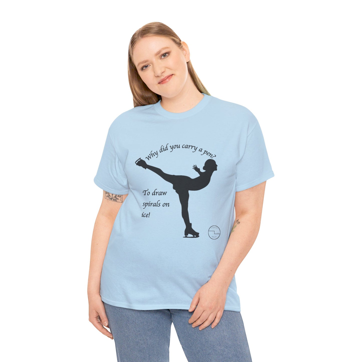 Figure Skating Joke, Spiral Sketch | Unisex 100% Heavy Cotton Tee