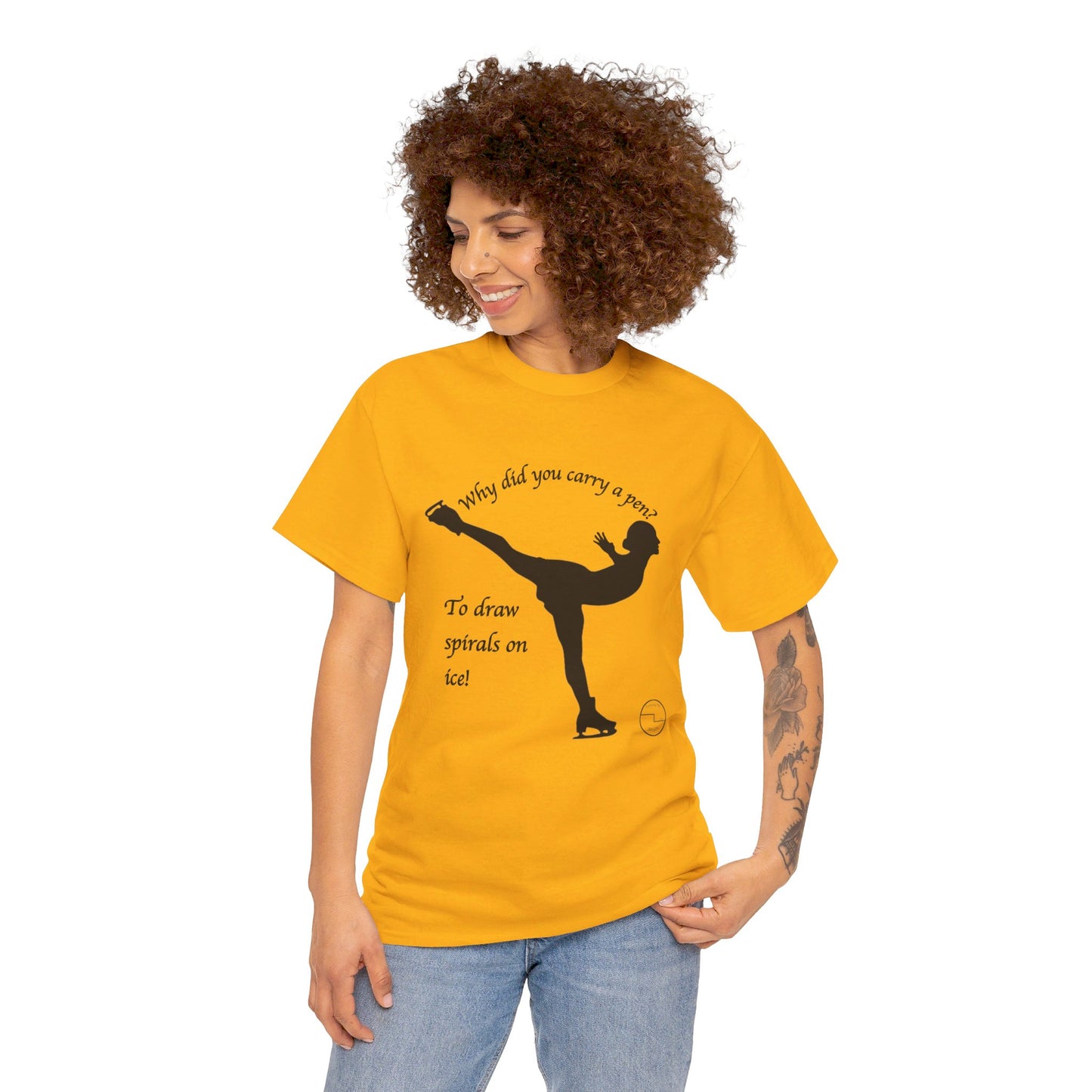 Figure Skating Joke, Spiral Sketch | Unisex 100% Heavy Cotton Tee