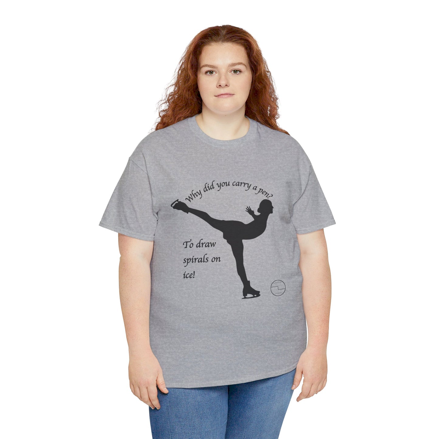 Figure Skating Joke, Spiral Sketch | Unisex 100% Heavy Cotton Tee